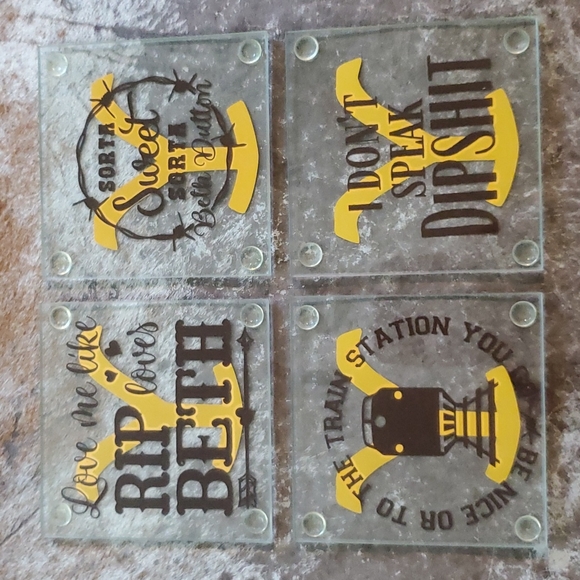 Yellowstone glass coasters - Picture 1 of 2